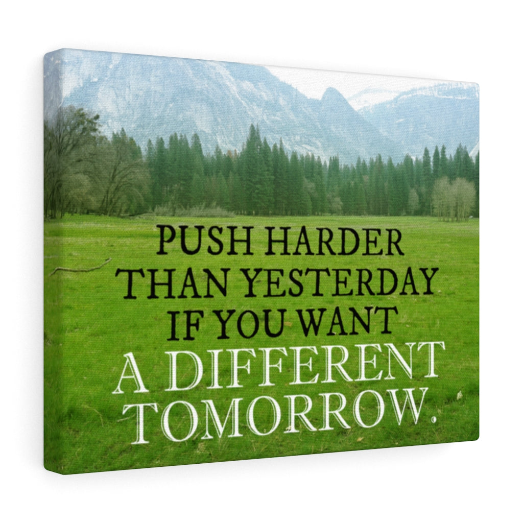 Scripture Walls Inspirational Wall Art Push Harder Than Yesterday Motivational Print Ready to Hang Artwork Unframed-Express Your Love Gifts