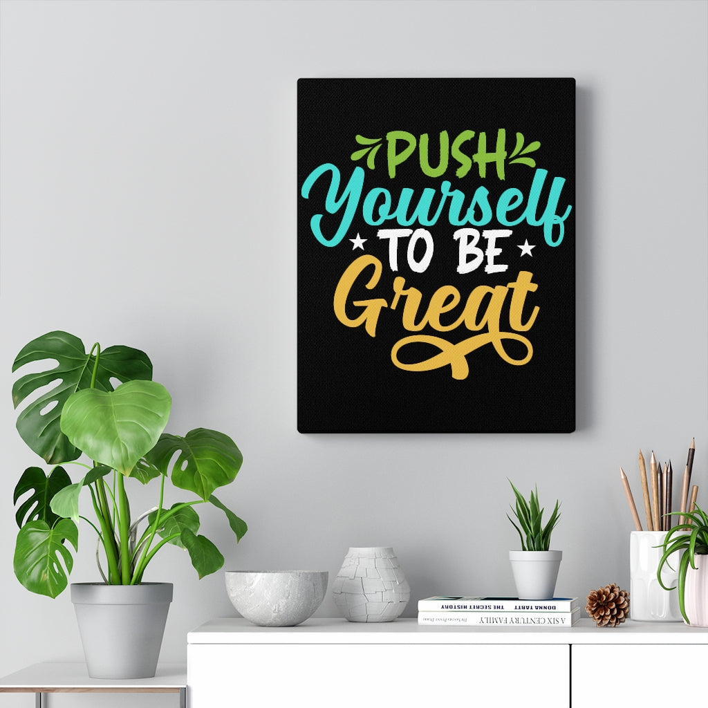 Scripture Walls Inspirational Wall Art Push Yourself To Be Great Colors Wall Art Motivation Wall Decor for Home Office Gym Inspiring Success Quote Print Ready to Hang Unframed-Express Your Love Gifts