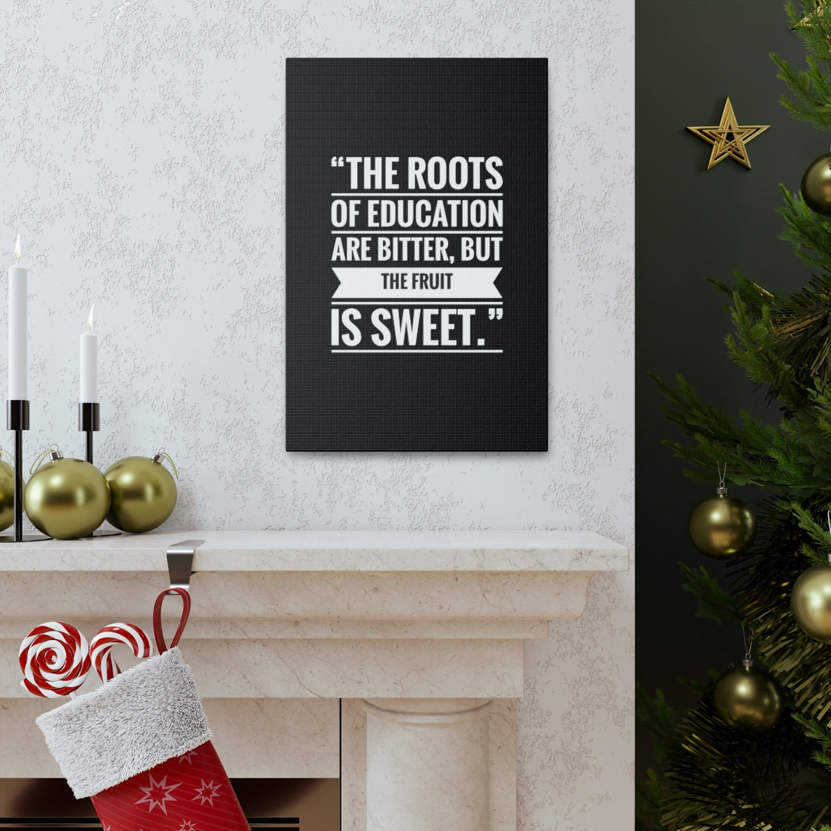 Scripture Walls Inspirational Wall Art Roots Of Education Are Bitter Motivation Wall Decor for Home Office Gym Inspiring Success Quote Print Ready to Hang Unframed-Express Your Love Gifts