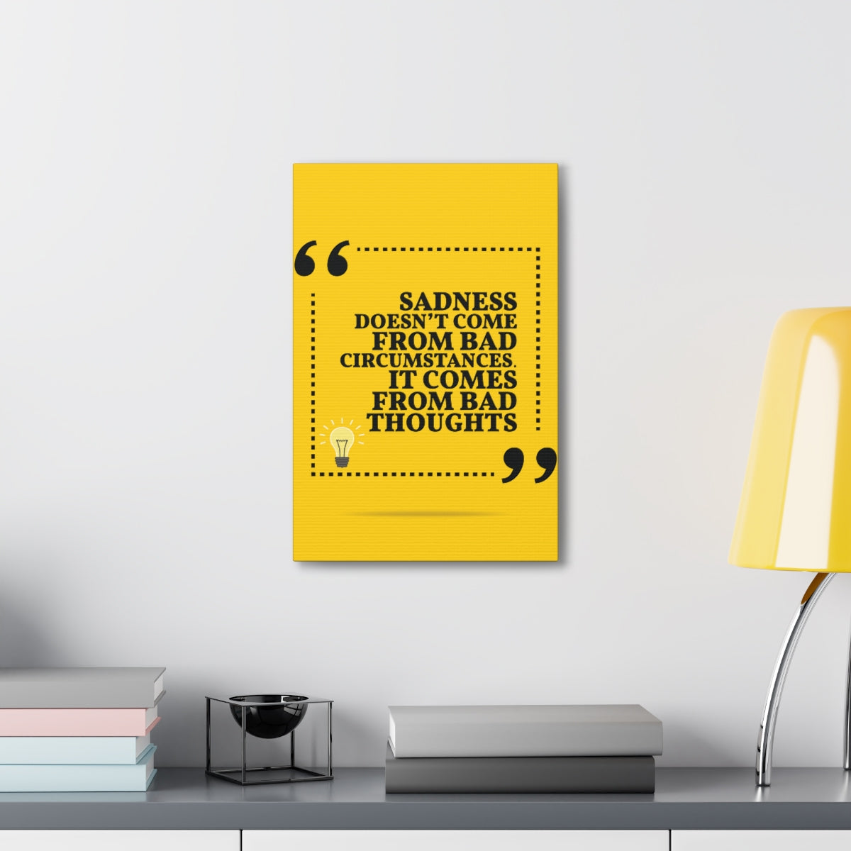 Scripture Walls Inspirational Wall Art Sadness Comes From Bad Thoughts Motivation Wall Decor for Home Office Gym Inspiring Success Quote Print Ready to Hang Unframed-Express Your Love Gifts