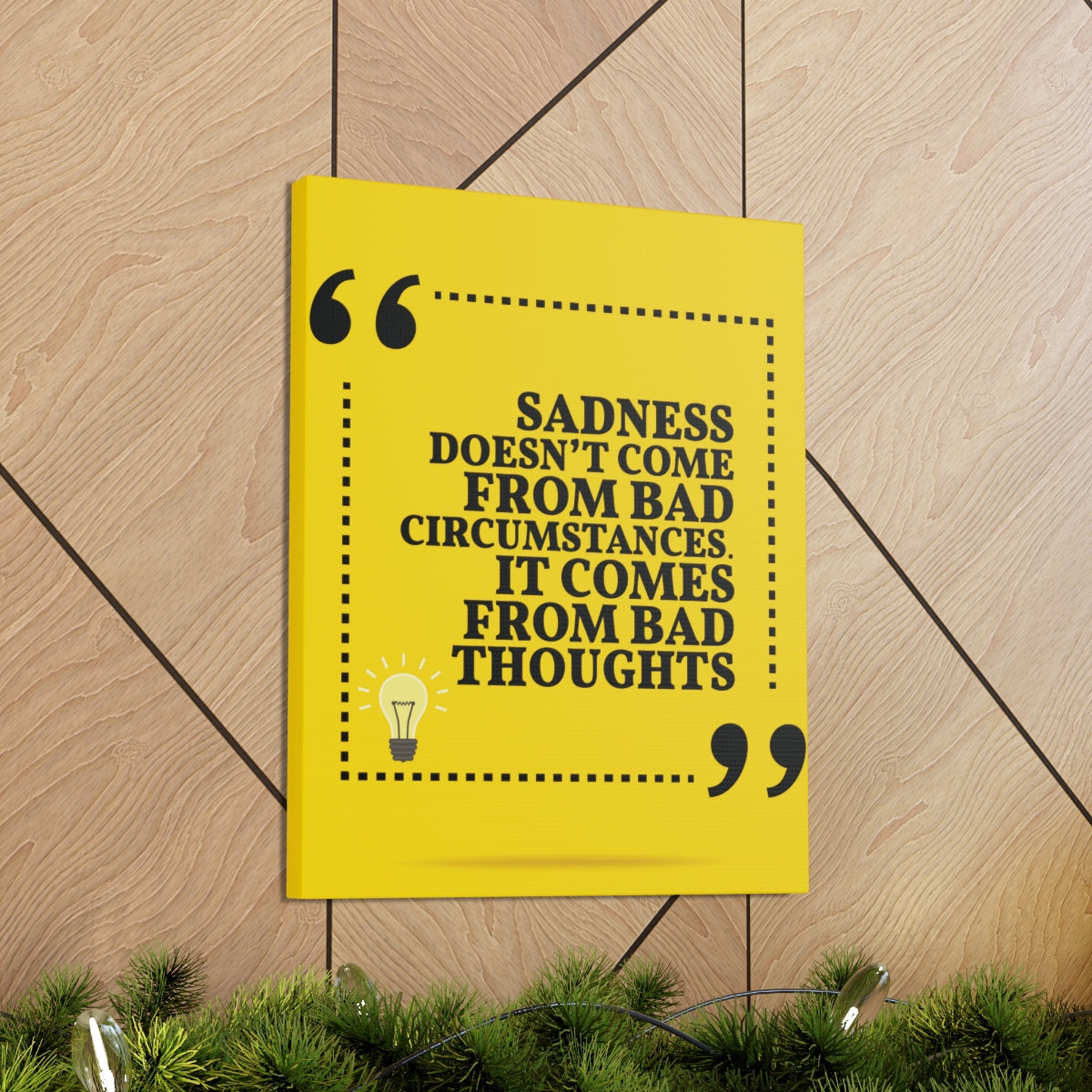 Scripture Walls Inspirational Wall Art Sadness Comes From Bad Thoughts Motivation Wall Decor for Home Office Gym Inspiring Success Quote Print Ready to Hang Unframed-Express Your Love Gifts
