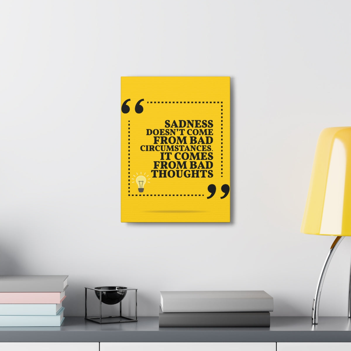 Scripture Walls Inspirational Wall Art Sadness Comes From Bad Thoughts Motivation Wall Decor for Home Office Gym Inspiring Success Quote Print Ready to Hang Unframed-Express Your Love Gifts