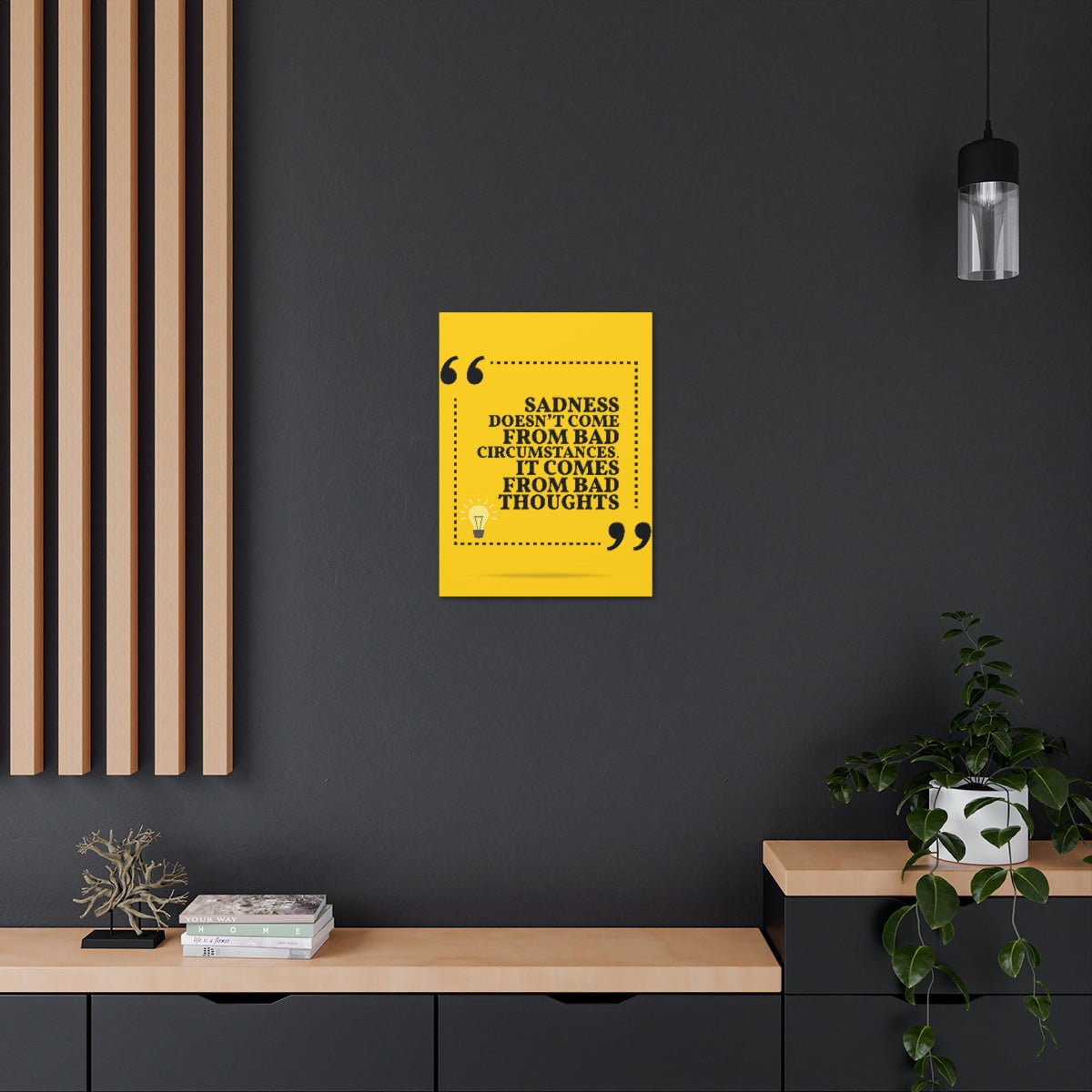 Scripture Walls Inspirational Wall Art Sadness Comes From Bad Thoughts Motivation Wall Decor for Home Office Gym Inspiring Success Quote Print Ready to Hang Unframed-Express Your Love Gifts