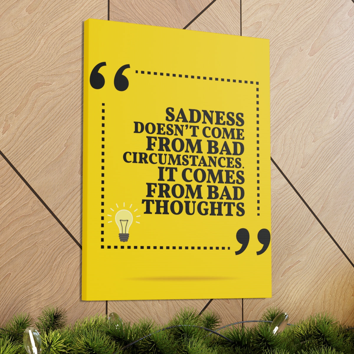 Scripture Walls Inspirational Wall Art Sadness Comes From Bad Thoughts Motivation Wall Decor for Home Office Gym Inspiring Success Quote Print Ready to Hang Unframed-Express Your Love Gifts