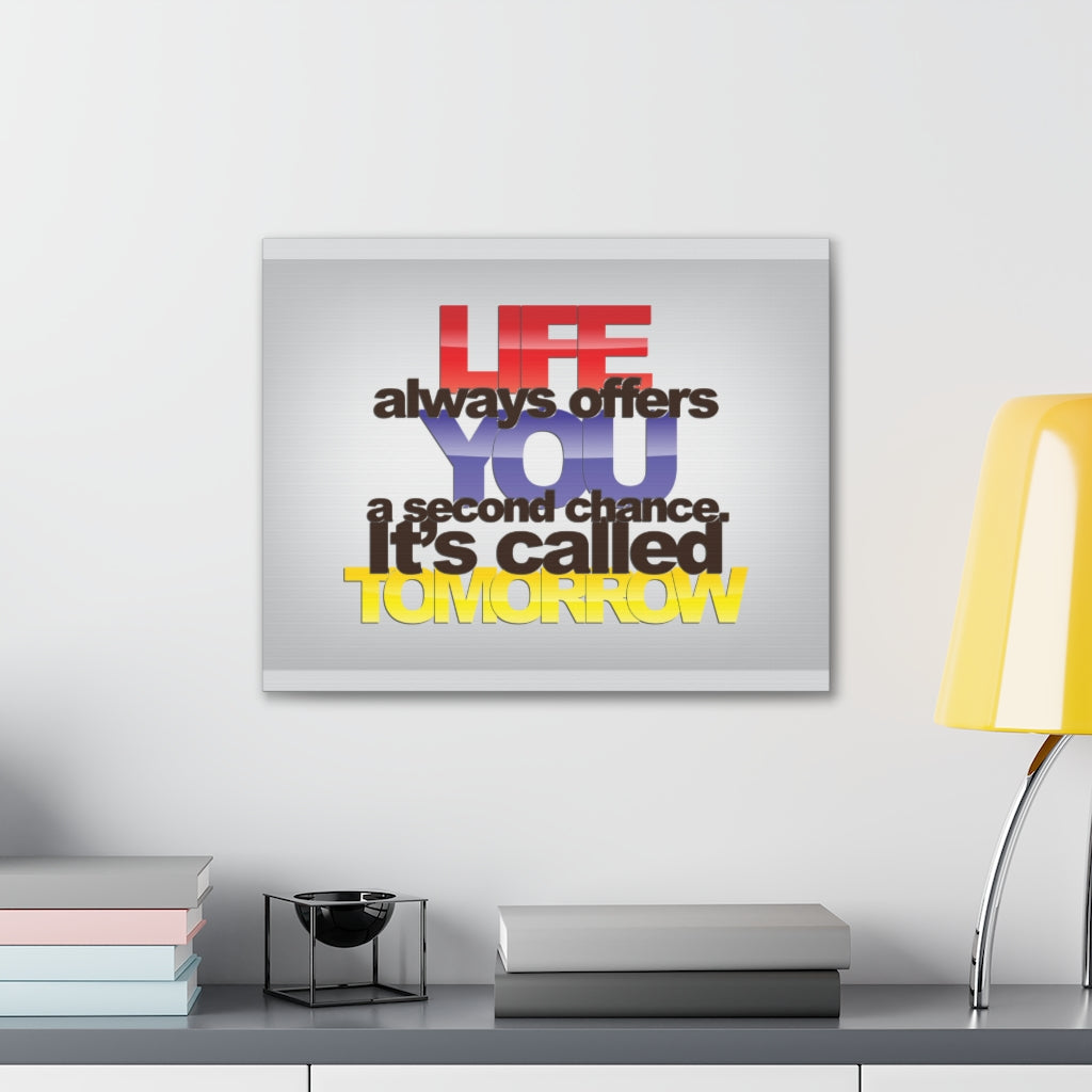 Scripture Walls Inspirational Wall Art Second Chance Called Tomorrow Motivation Wall Decor for Home Office Gym Inspiring Success Quote Print Ready to Hang Unframed-Express Your Love Gifts