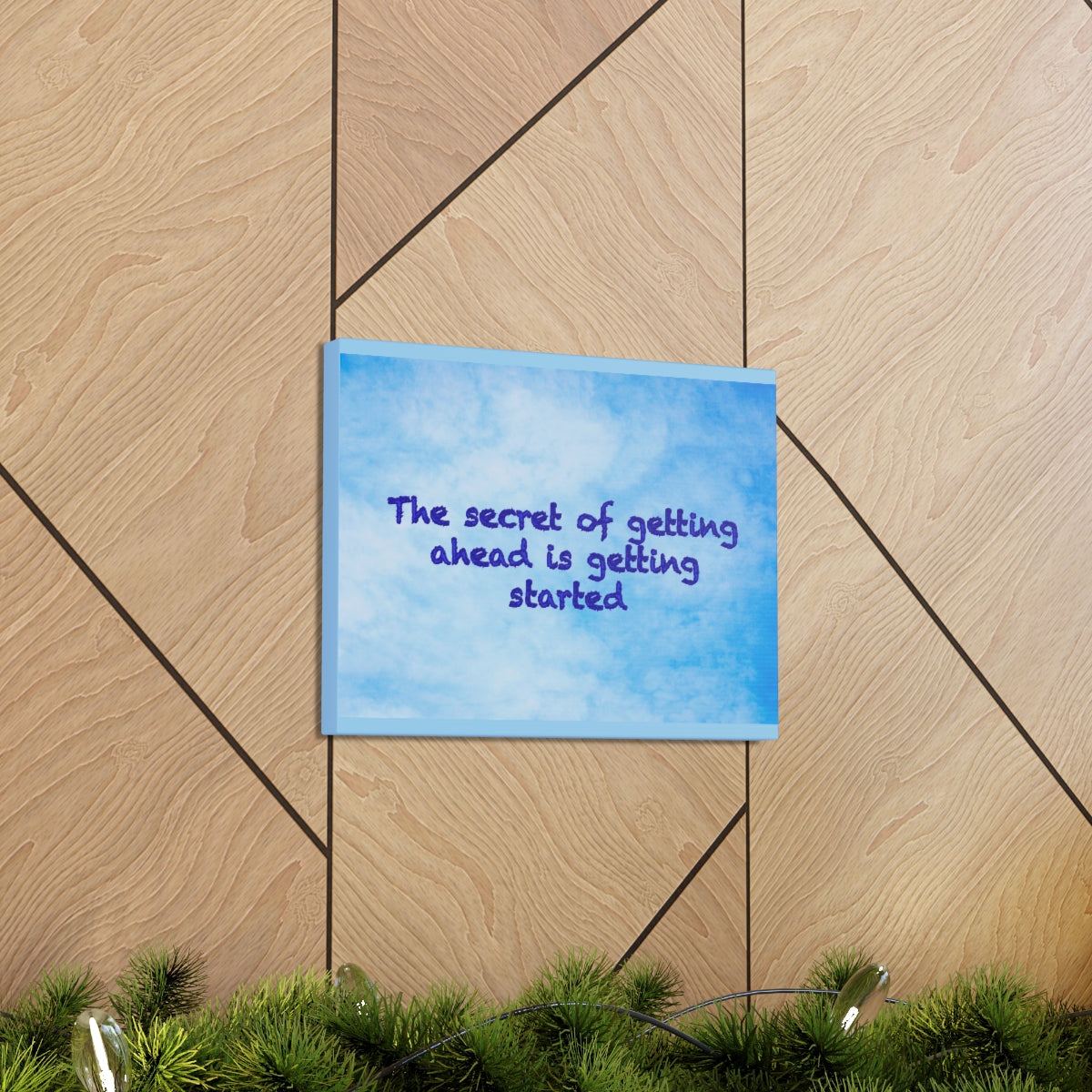 Scripture Walls Inspirational Wall Art Secret Of Getting Ahead Motivation Wall Decor for Home Office Gym Inspiring Success Quote Print Ready to Hang Unframed-Express Your Love Gifts