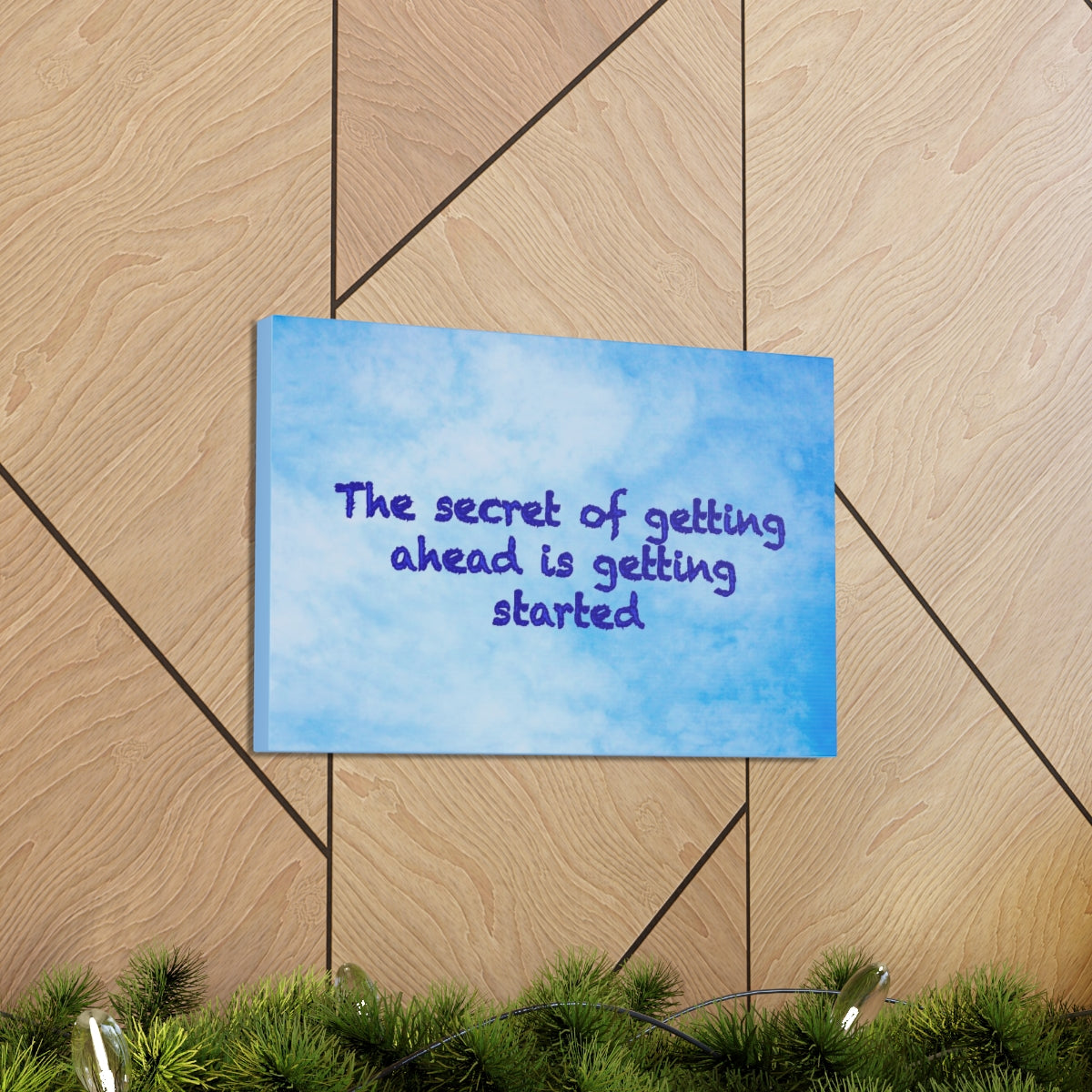 Scripture Walls Inspirational Wall Art Secret Of Getting Ahead Motivation Wall Decor for Home Office Gym Inspiring Success Quote Print Ready to Hang Unframed-Express Your Love Gifts