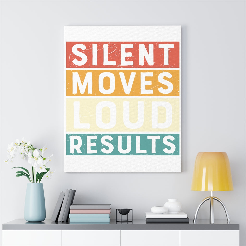 Scripture Walls Inspirational Wall Art Silent Moves Loud Results Wall Art Motivation Wall Decor for Home Office Gym Inspiring Success Quote Print Ready to Hang Unframed-Express Your Love Gifts