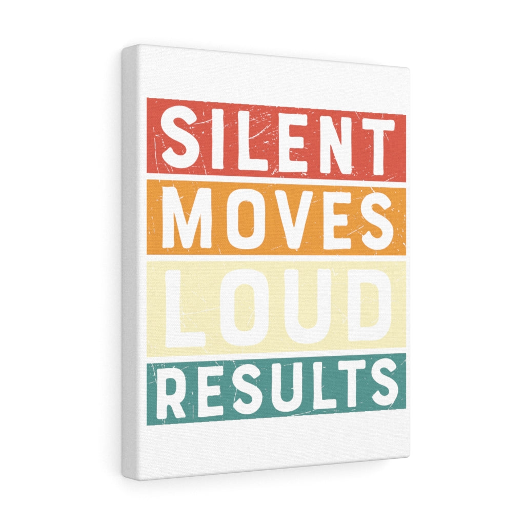 Scripture Walls Inspirational Wall Art Silent Moves Loud Results Wall Art Motivation Wall Decor for Home Office Gym Inspiring Success Quote Print Ready to Hang Unframed-Express Your Love Gifts