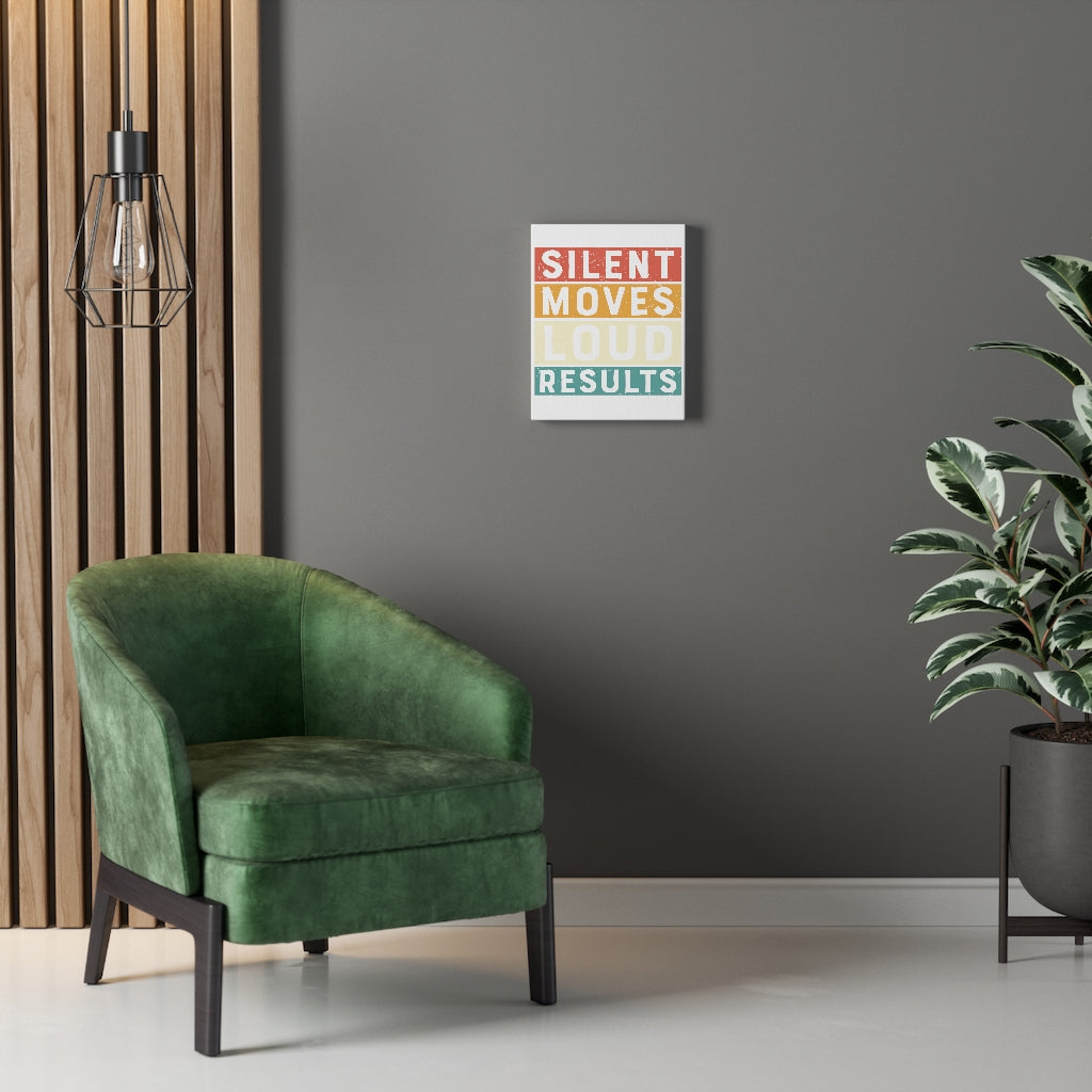 Scripture Walls Inspirational Wall Art Silent Moves Loud Results Wall Art Motivation Wall Decor for Home Office Gym Inspiring Success Quote Print Ready to Hang Unframed-Express Your Love Gifts