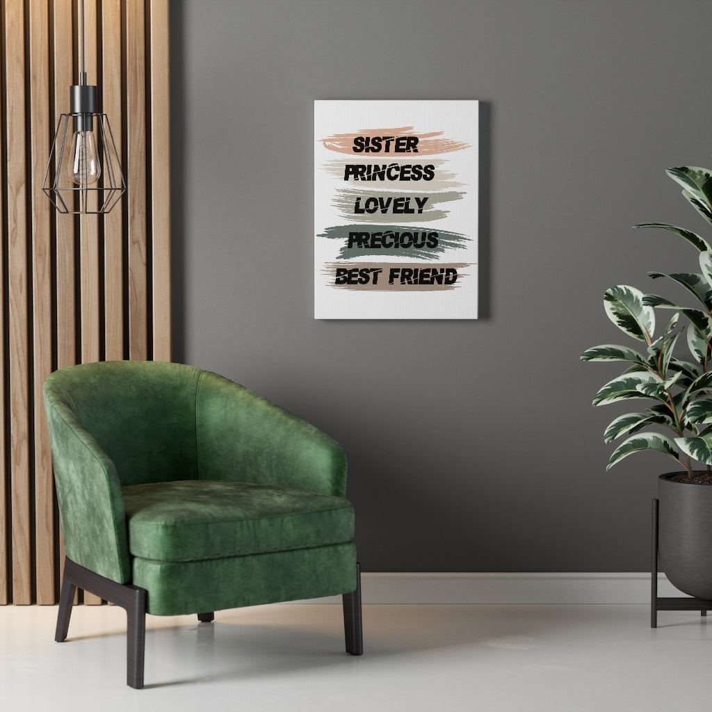 Scripture Walls Inspirational Wall Art Sister Princess Lovely Wall Art Motivation Wall Decor for Home Office Gym Inspiring Success Quote Print Ready to Hang Unframed-Express Your Love Gifts
