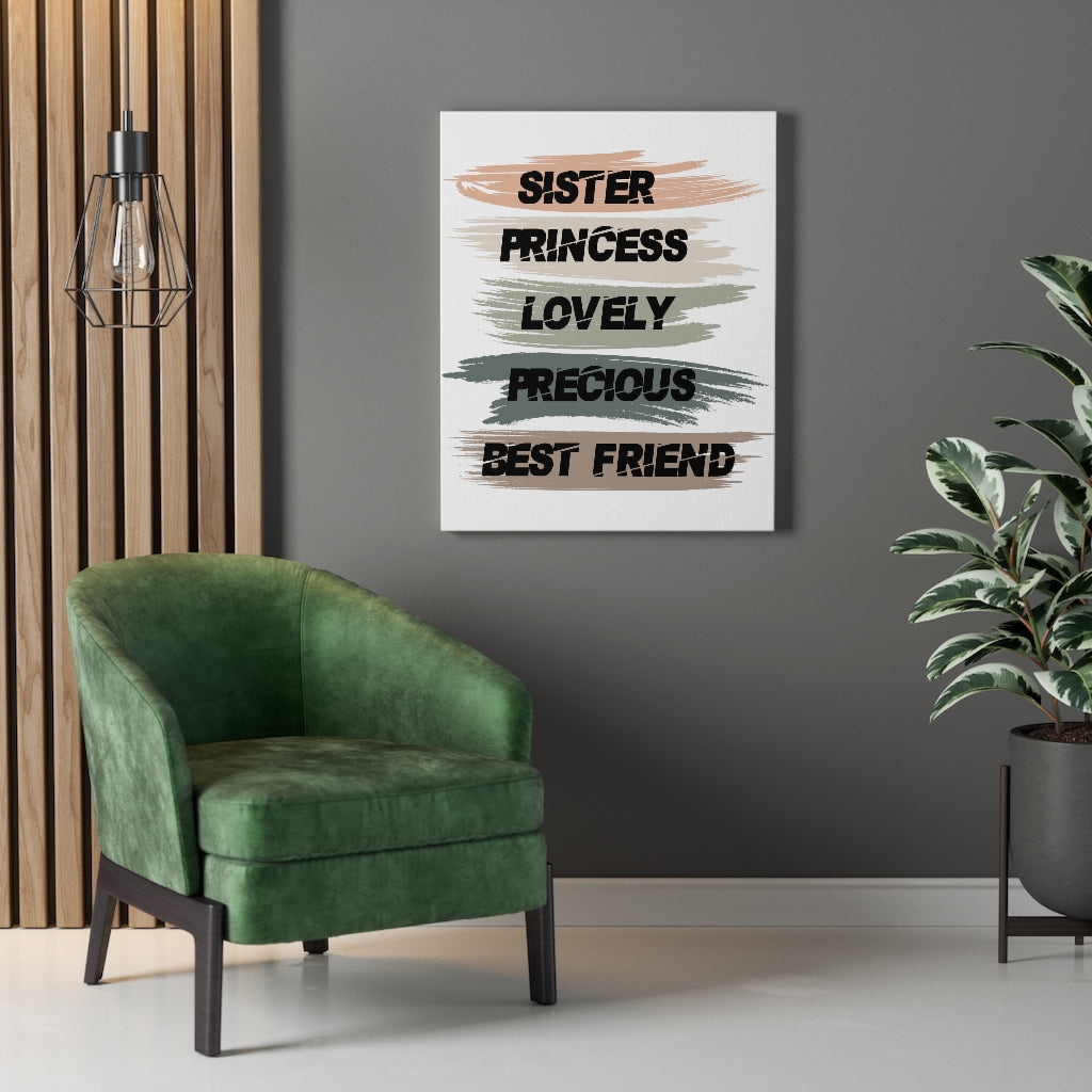 Scripture Walls Inspirational Wall Art Sister Princess Lovely Wall Art Motivation Wall Decor for Home Office Gym Inspiring Success Quote Print Ready to Hang Unframed-Express Your Love Gifts