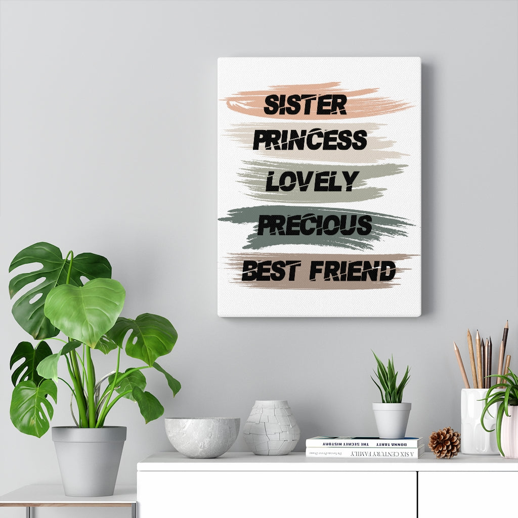 Scripture Walls Inspirational Wall Art Sister Princess Lovely Wall Art Motivation Wall Decor for Home Office Gym Inspiring Success Quote Print Ready to Hang Unframed-Express Your Love Gifts