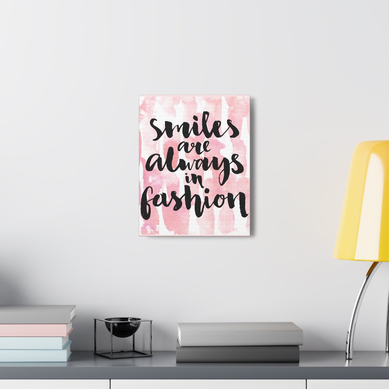 Scripture Walls Inspirational Wall Art Smiles Are Always In Fashion Motivation Wall Decor for Home Office Gym Inspiring Success Quote Print Ready to Hang Unframed-Express Your Love Gifts