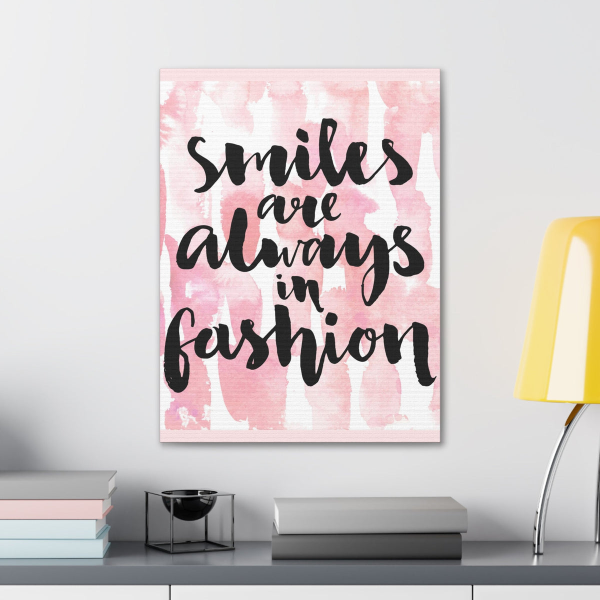 Scripture Walls Inspirational Wall Art Smiles Are Always In Fashion Motivation Wall Decor for Home Office Gym Inspiring Success Quote Print Ready to Hang Unframed-Express Your Love Gifts