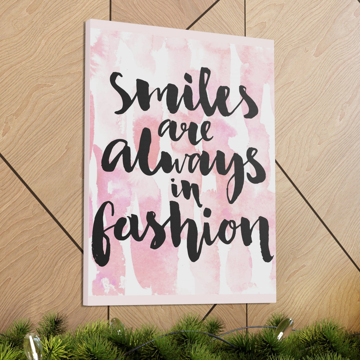 Scripture Walls Inspirational Wall Art Smiles Are Always In Fashion Motivation Wall Decor for Home Office Gym Inspiring Success Quote Print Ready to Hang Unframed-Express Your Love Gifts