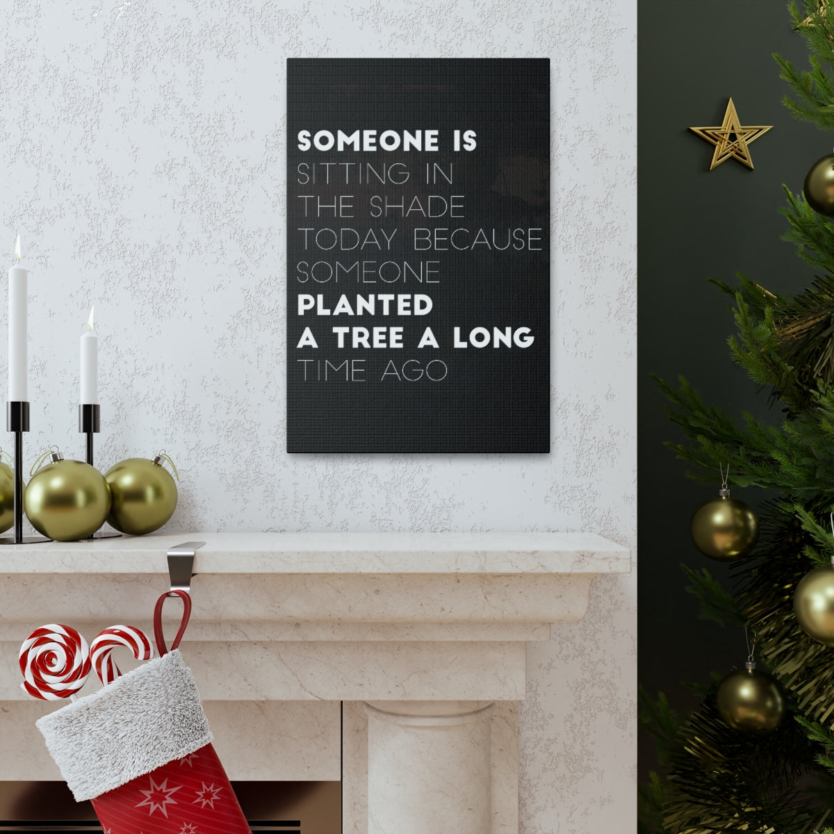 Scripture Walls Inspirational Wall Art Someone Planted A Tree Long Time Ago Motivation Wall Decor for Home Office Gym Inspiring Success Quote Print Ready to Hang Unframed-Express Your Love Gifts