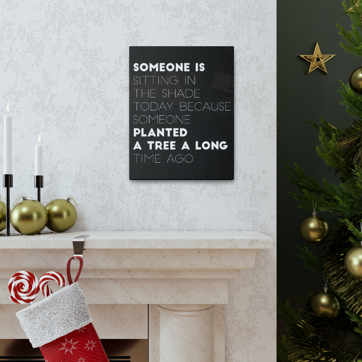 Scripture Walls Inspirational Wall Art Someone Planted A Tree Long Time Ago Motivation Wall Decor for Home Office Gym Inspiring Success Quote Print Ready to Hang Unframed-Express Your Love Gifts