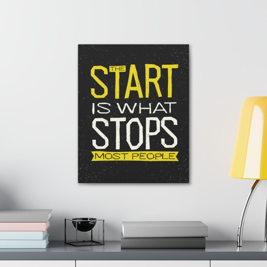 Scripture Walls Inspirational Wall Art Start Is What Stops Motivation Wall Decor for Home Office Gym Inspiring Success Quote Print Ready to Hang Unframed-Express Your Love Gifts