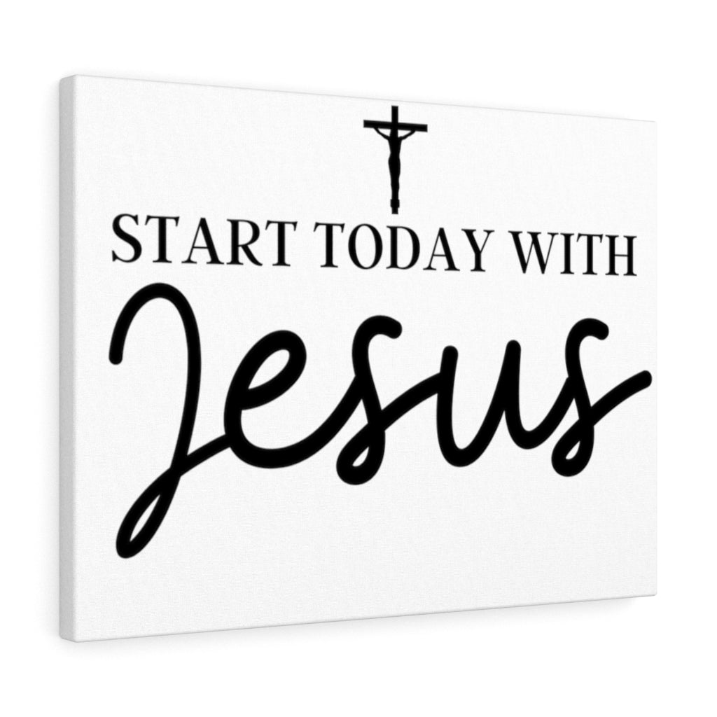 Scripture Walls Inspirational Wall Art Start Today With Jesus Wall Art Motivation Wall Decor for Home Office Gym Inspiring Success Quote Print Ready to Hang Unframed-Express Your Love Gifts