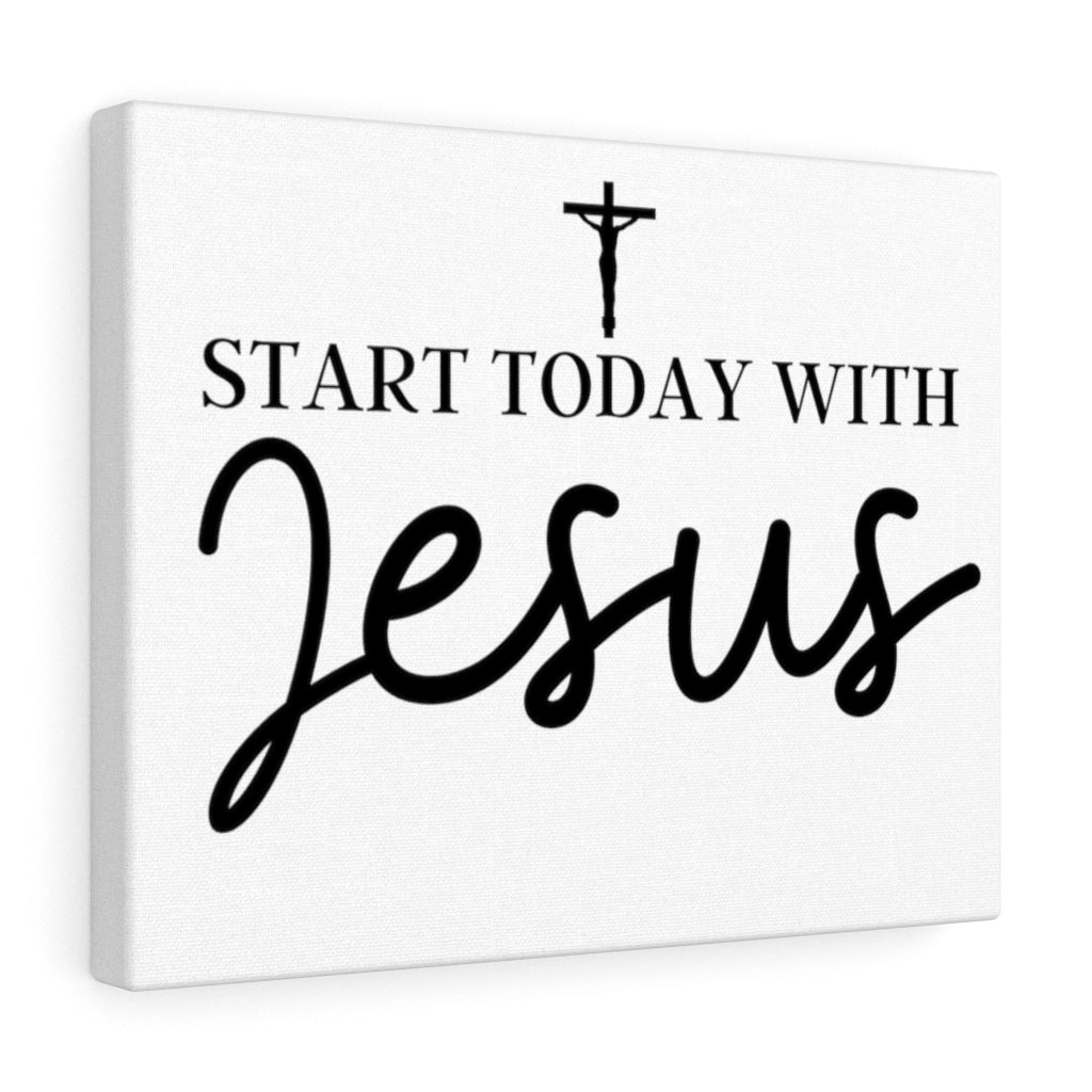 Scripture Walls Inspirational Wall Art Start Today With Jesus Wall Art Motivation Wall Decor for Home Office Gym Inspiring Success Quote Print Ready to Hang Unframed-Express Your Love Gifts