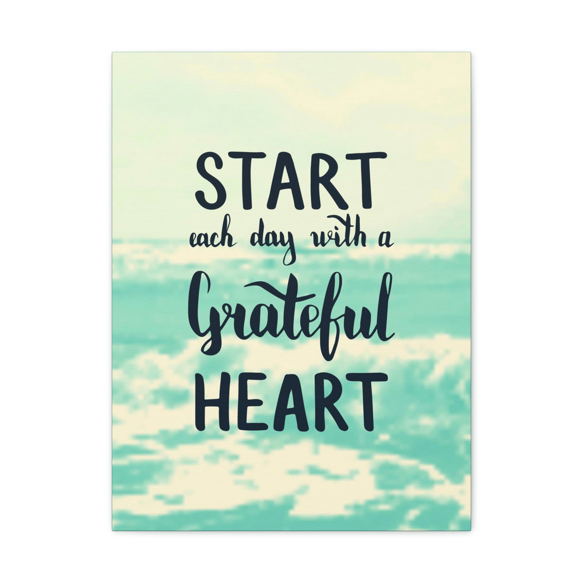 Scripture Walls Inspirational Wall Art Start With Grateful Heart Motivation Wall Decor for Home Office Gym Inspiring Success Quote Print Ready to Hang Unframed-Express Your Love Gifts