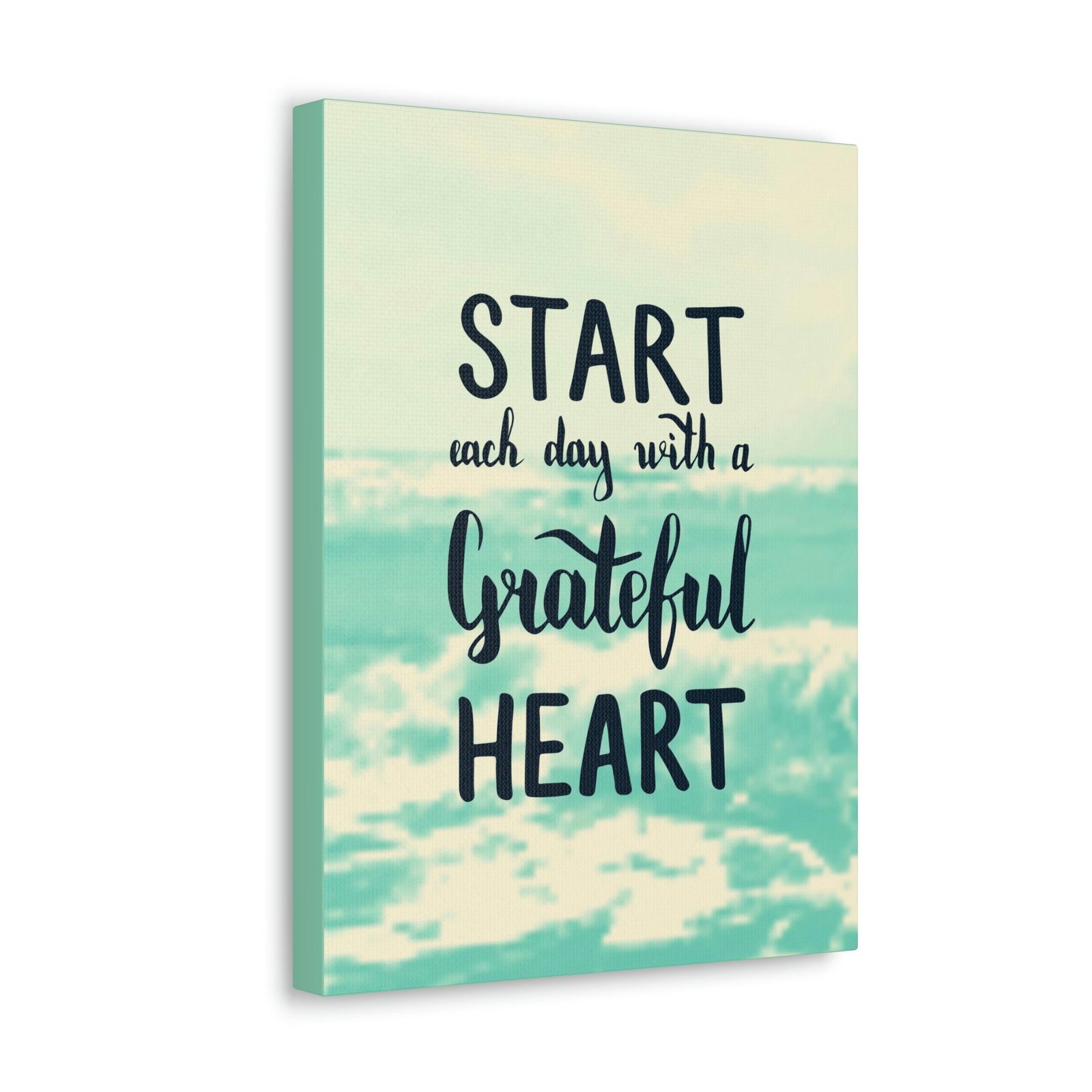 Scripture Walls Inspirational Wall Art Start With Grateful Heart Motivation Wall Decor for Home Office Gym Inspiring Success Quote Print Ready to Hang Unframed-Express Your Love Gifts