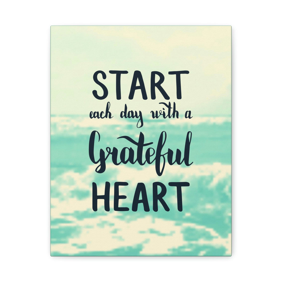 Scripture Walls Inspirational Wall Art Start With Grateful Heart Motivation Wall Decor for Home Office Gym Inspiring Success Quote Print Ready to Hang Unframed-Express Your Love Gifts