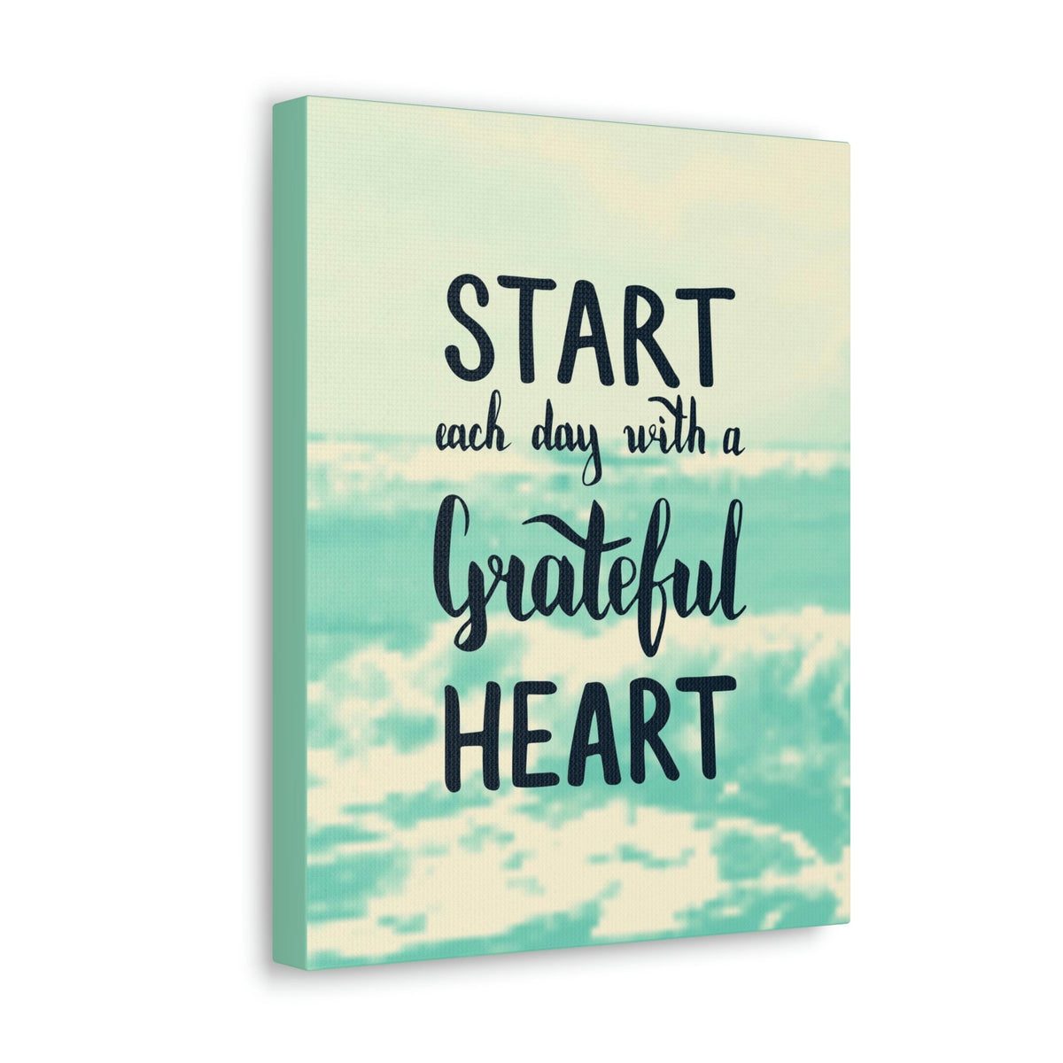 Scripture Walls Inspirational Wall Art Start With Grateful Heart Motivation Wall Decor for Home Office Gym Inspiring Success Quote Print Ready to Hang Unframed-Express Your Love Gifts