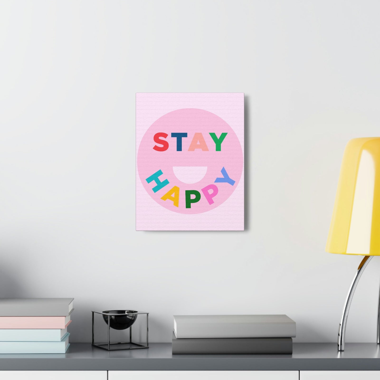 Scripture Walls Inspirational Wall Art Stay Happy Motivation Wall Decor for Home Office Gym Inspiring Success Quote Print Ready to Hang Unframed-Express Your Love Gifts