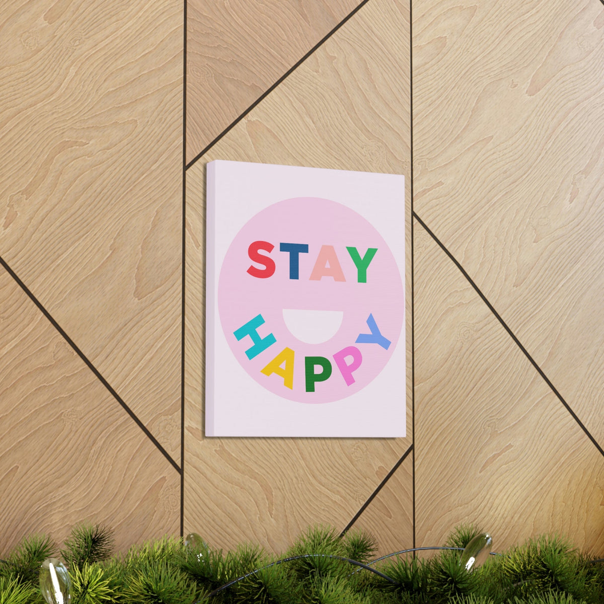 Scripture Walls Inspirational Wall Art Stay Happy Motivation Wall Decor for Home Office Gym Inspiring Success Quote Print Ready to Hang Unframed-Express Your Love Gifts