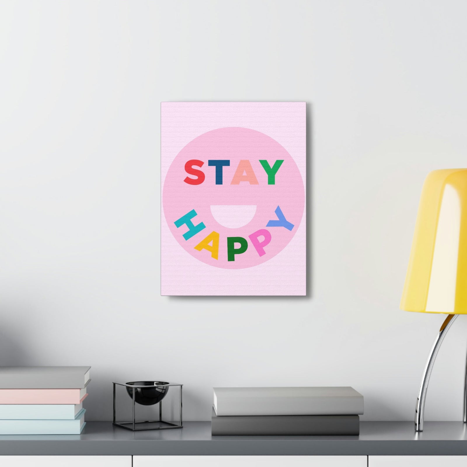 Scripture Walls Inspirational Wall Art Stay Happy Motivation Wall Decor for Home Office Gym Inspiring Success Quote Print Ready to Hang Unframed-Express Your Love Gifts