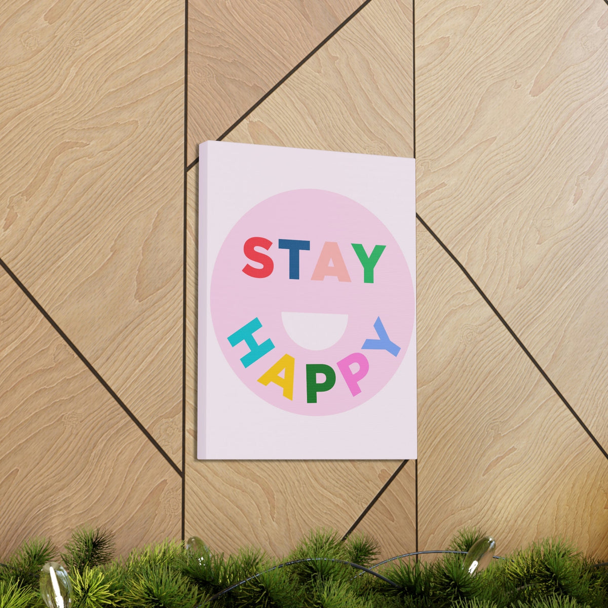 Scripture Walls Inspirational Wall Art Stay Happy Motivation Wall Decor for Home Office Gym Inspiring Success Quote Print Ready to Hang Unframed-Express Your Love Gifts