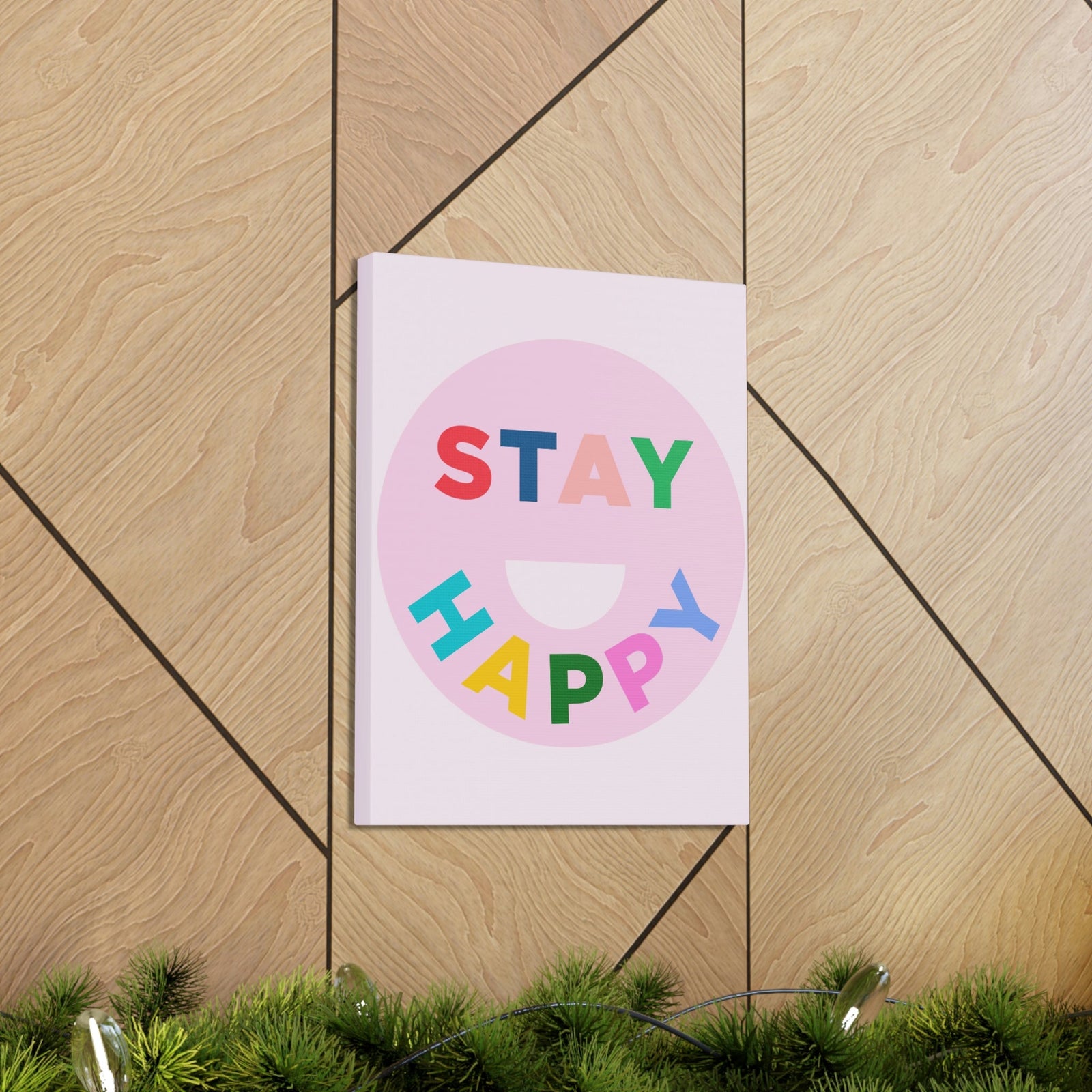 Scripture Walls Inspirational Wall Art Stay Happy Motivation Wall Decor for Home Office Gym Inspiring Success Quote Print Ready to Hang Unframed-Express Your Love Gifts