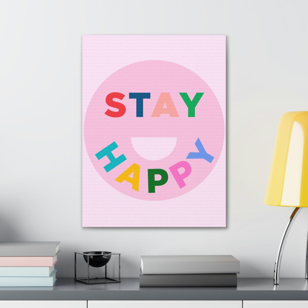 Scripture Walls Inspirational Wall Art Stay Happy Motivation Wall Decor for Home Office Gym Inspiring Success Quote Print Ready to Hang Unframed-Express Your Love Gifts