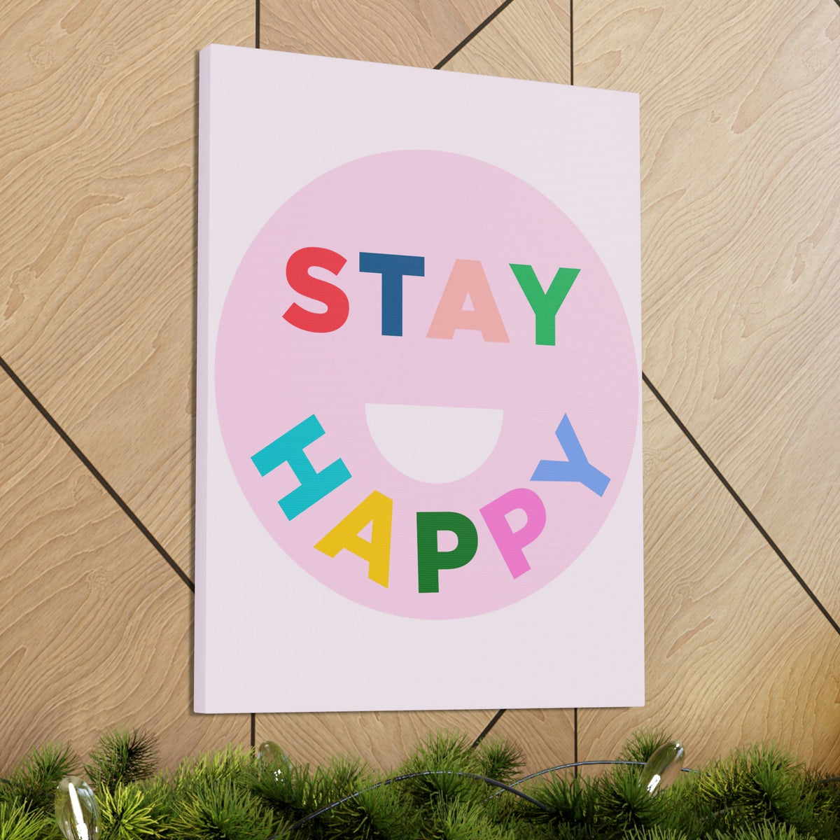 Scripture Walls Inspirational Wall Art Stay Happy Motivation Wall Decor for Home Office Gym Inspiring Success Quote Print Ready to Hang Unframed-Express Your Love Gifts