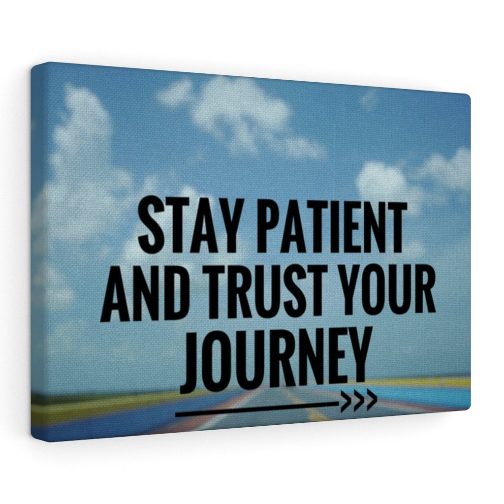 Scripture Walls Inspirational Wall Art Stay Patient And Trust Blue Motivational Print Ready to Hang Artwork Unframed-Express Your Love Gifts