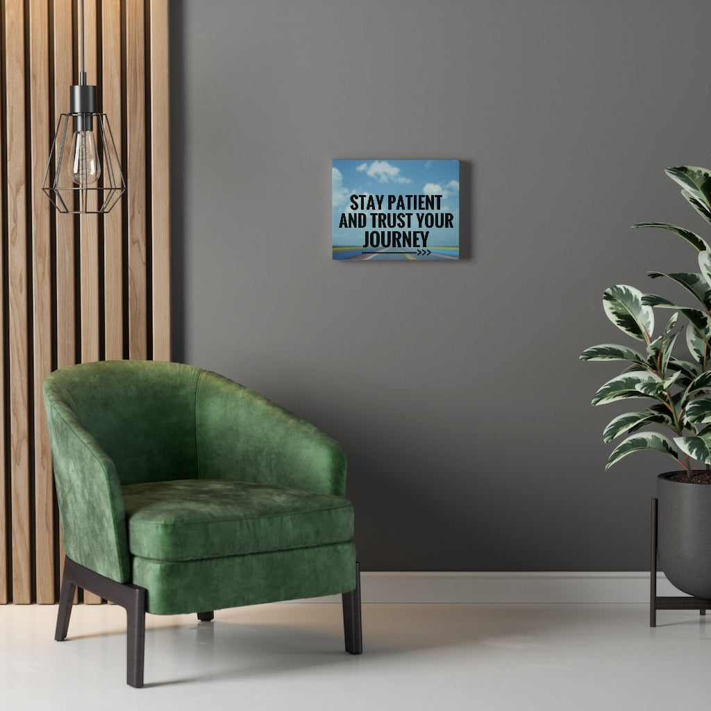 Scripture Walls Inspirational Wall Art Stay Patient And Trust Blue Motivational Print Ready to Hang Artwork Unframed-Express Your Love Gifts