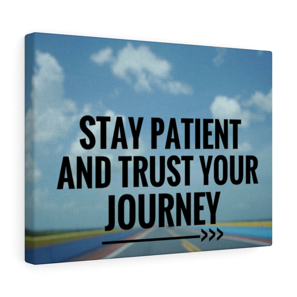 Scripture Walls Inspirational Wall Art Stay Patient And Trust Blue Motivational Print Ready to Hang Artwork Unframed-Express Your Love Gifts