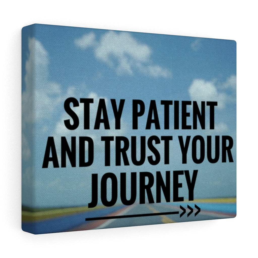 Scripture Walls Inspirational Wall Art Stay Patient And Trust Blue Motivational Print Ready to Hang Artwork Unframed-Express Your Love Gifts