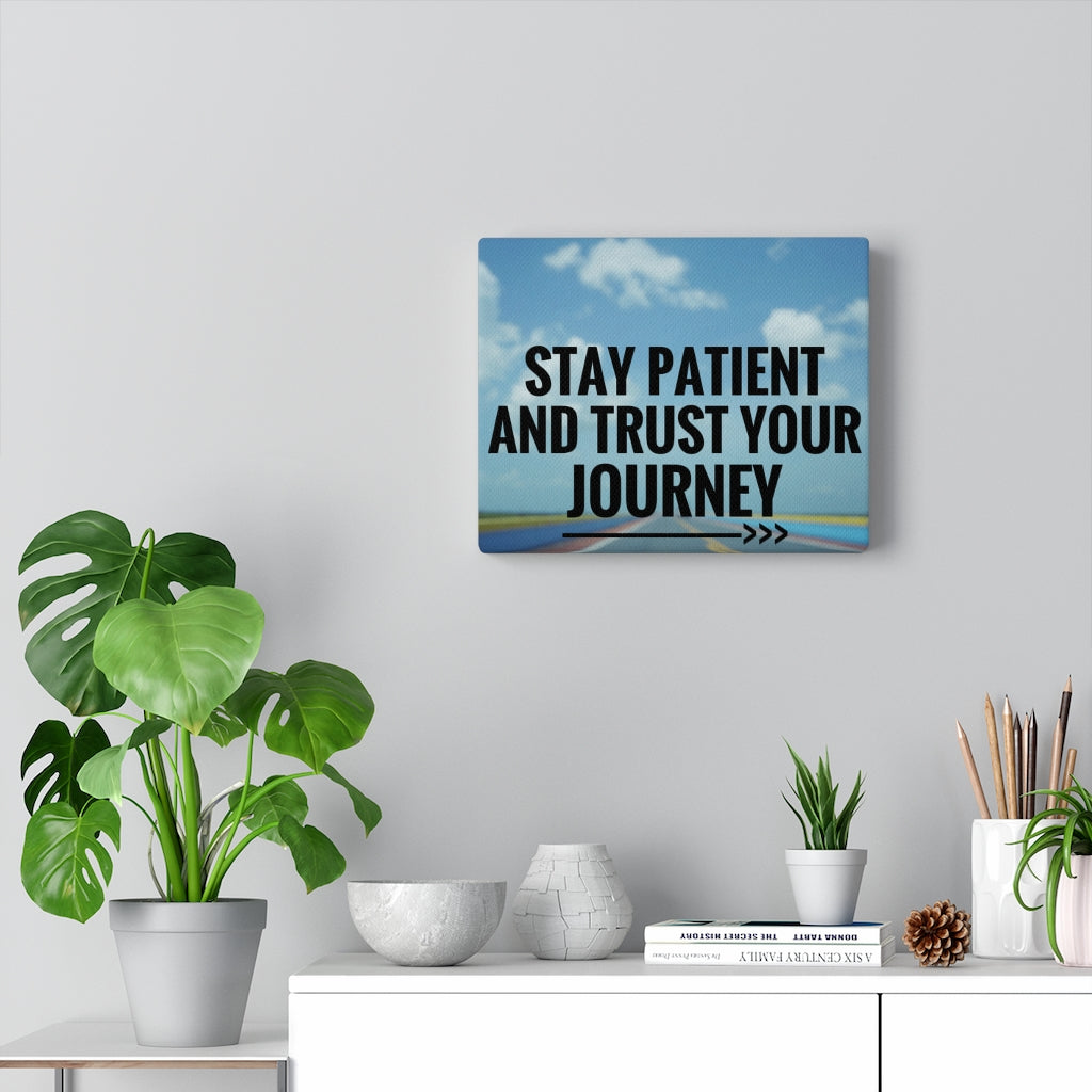 Scripture Walls Inspirational Wall Art Stay Patient And Trust Blue Motivational Print Ready to Hang Artwork Unframed-Express Your Love Gifts