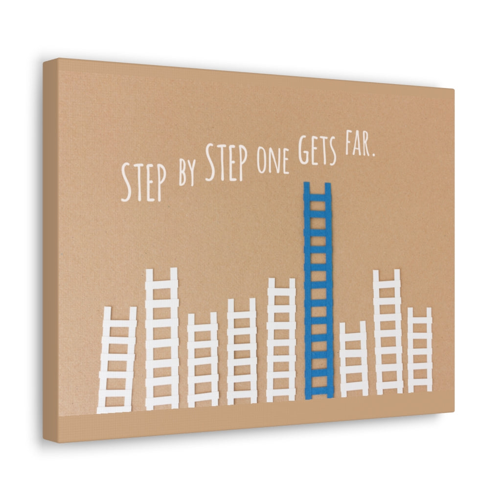 Scripture Walls Inspirational Wall Art Step One Gets Far Motivation Wall Decor for Home Office Gym Inspiring Success Quote Print Ready to Hang Unframed-Express Your Love Gifts