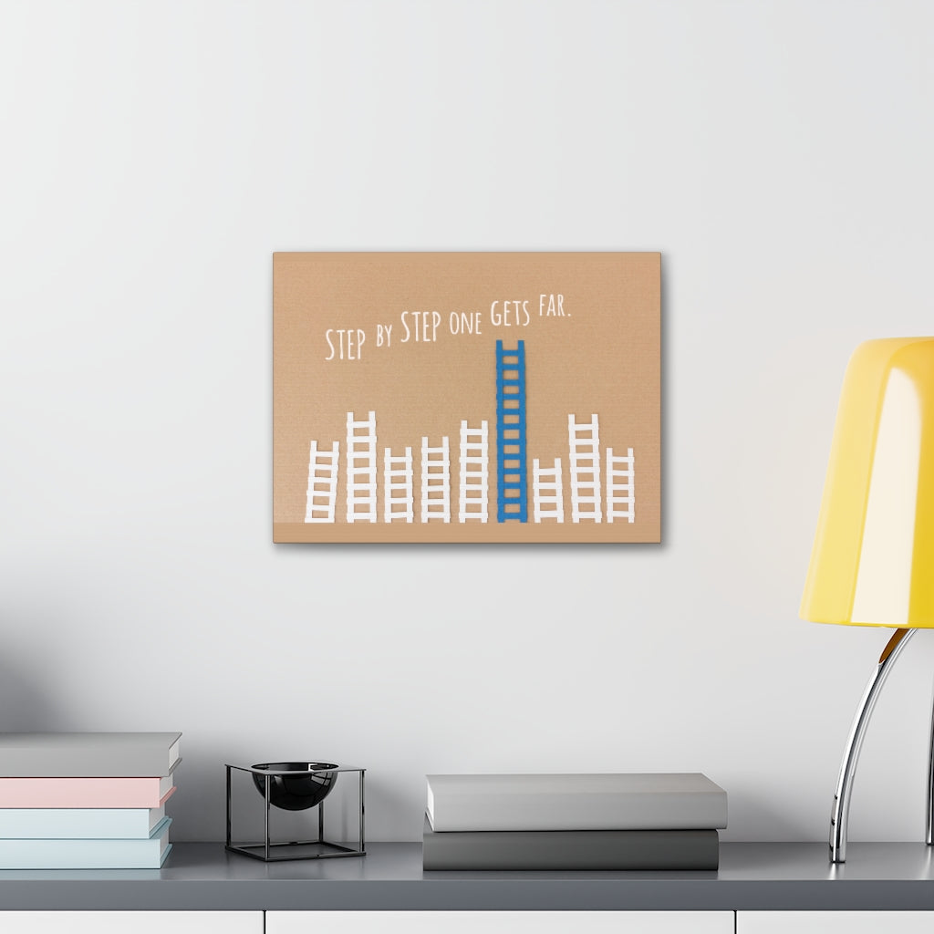 Scripture Walls Inspirational Wall Art Step One Gets Far Motivation Wall Decor for Home Office Gym Inspiring Success Quote Print Ready to Hang Unframed-Express Your Love Gifts