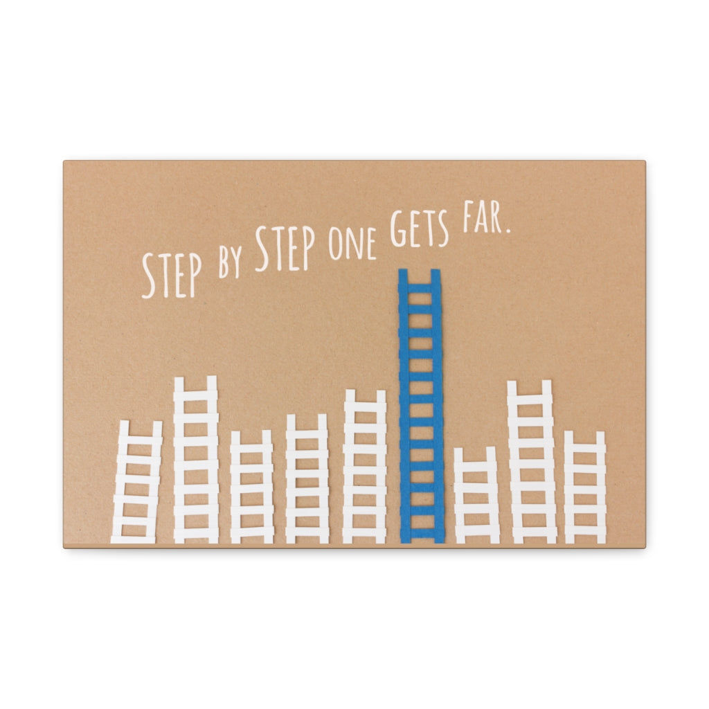 Scripture Walls Inspirational Wall Art Step One Gets Far Motivation Wall Decor for Home Office Gym Inspiring Success Quote Print Ready to Hang Unframed-Express Your Love Gifts