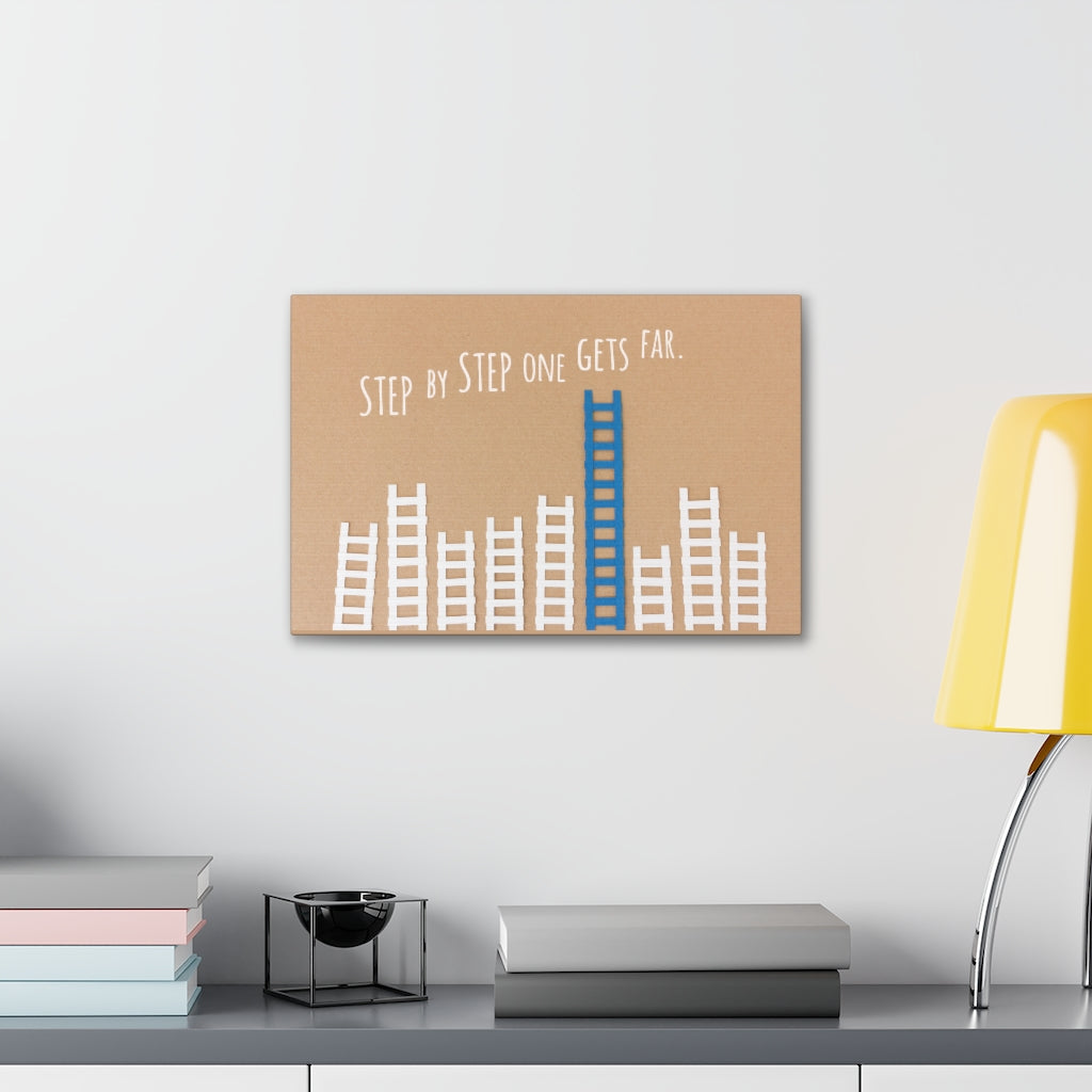 Scripture Walls Inspirational Wall Art Step One Gets Far Motivation Wall Decor for Home Office Gym Inspiring Success Quote Print Ready to Hang Unframed-Express Your Love Gifts
