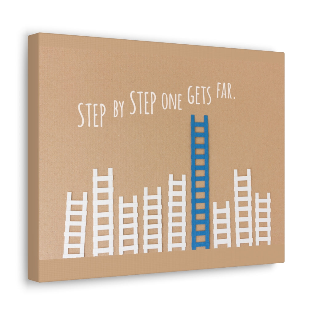 Scripture Walls Inspirational Wall Art Step One Gets Far Motivation Wall Decor for Home Office Gym Inspiring Success Quote Print Ready to Hang Unframed-Express Your Love Gifts