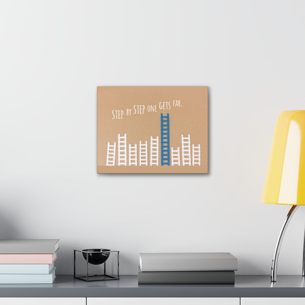 Scripture Walls Inspirational Wall Art Step One Gets Far Motivation Wall Decor for Home Office Gym Inspiring Success Quote Print Ready to Hang Unframed-Express Your Love Gifts