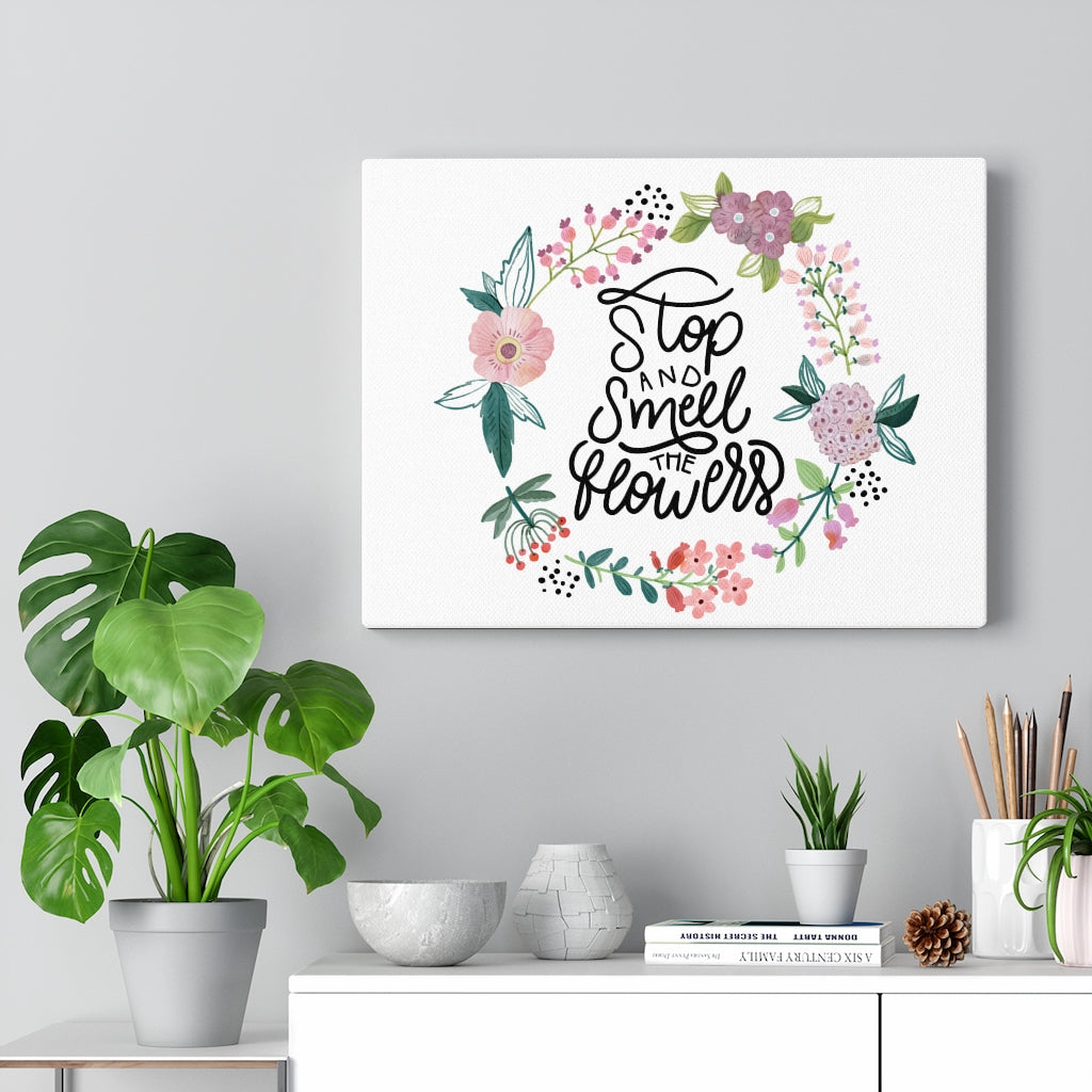 Scripture Walls Inspirational Wall Art Stop And Smell The Flowers Wall Art Motivational Motto Inspiring Prints Artwork Decor Ready to Hang Unframed-Express Your Love Gifts