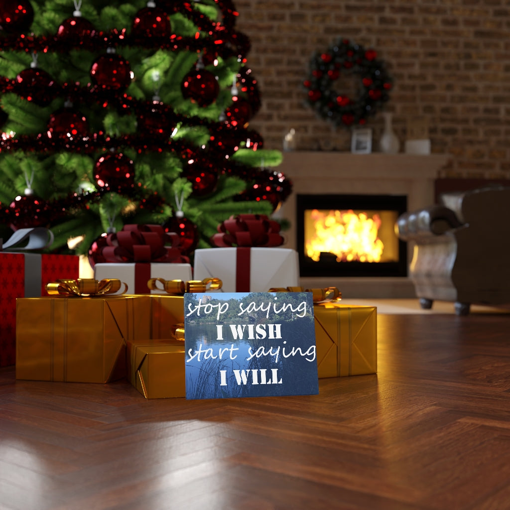 Scripture Walls Inspirational Wall Art Stop Saying I Wish Motivational Print Ready to Hang Artwork Unframed-Express Your Love Gifts