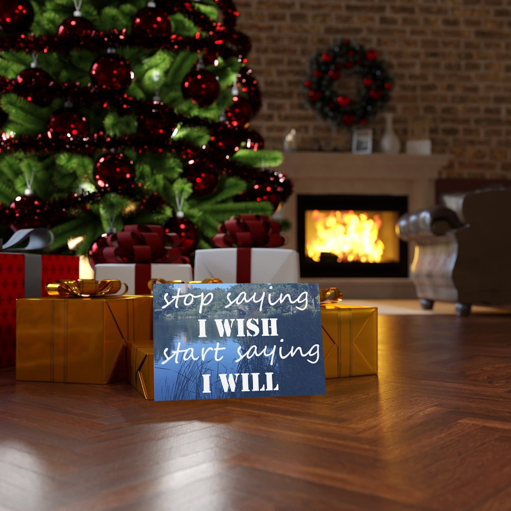 Scripture Walls Inspirational Wall Art Stop Saying I Wish Motivational Print Ready to Hang Artwork Unframed-Express Your Love Gifts